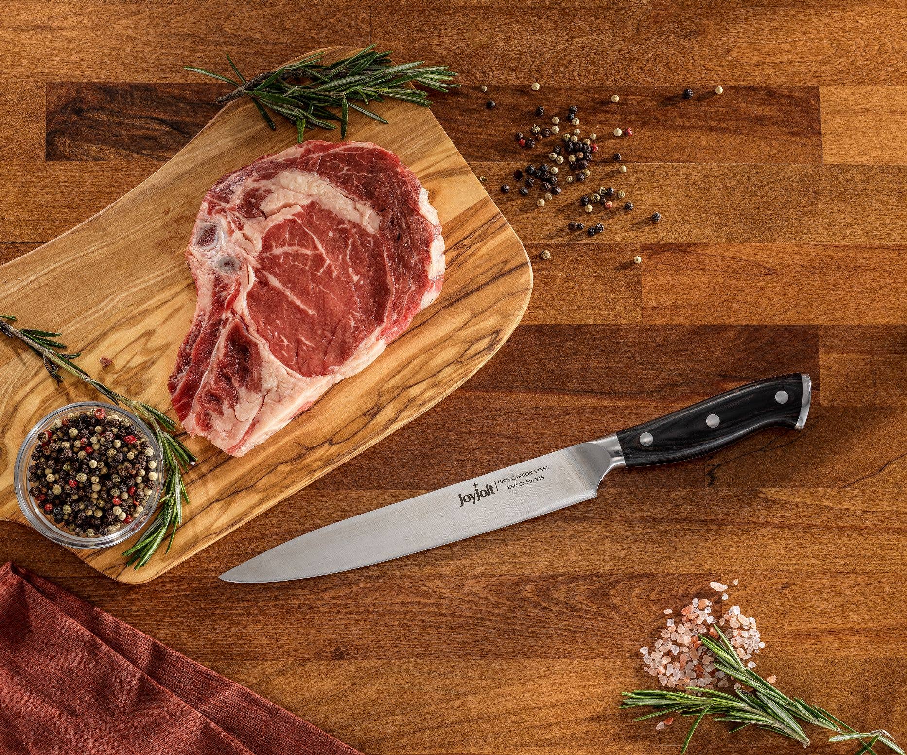 JoyJolt - Wholesale Kitchen/Utility Knife - 8” Carving Knife, High Carbon x50 German Steel Kitchen Knife7