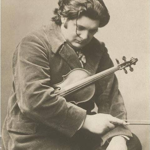 Art Print MS-162 Pensive Man with Violin for wholesale by Found Image Press