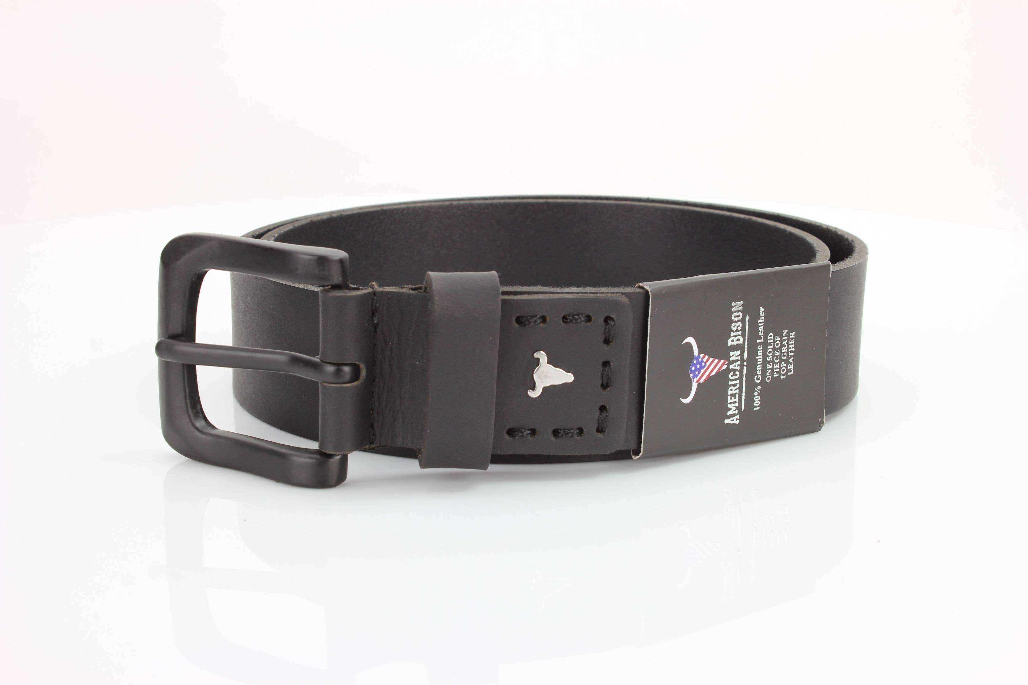 Leather Impressions Inc - Vente Ceinture – unisexe - Ceinture en cuir classique avec coutures fines et logo - ABB 01020