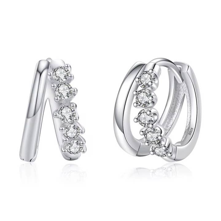 Dobbelt Række CZ Øreringe for engroshandel hos Georgina Nicol