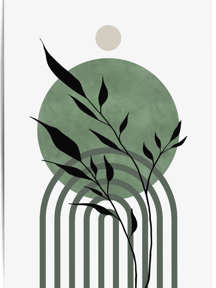 Mid Century Sage Green Wall Art Poster 2 for wholesale by THE WALL HABITAT