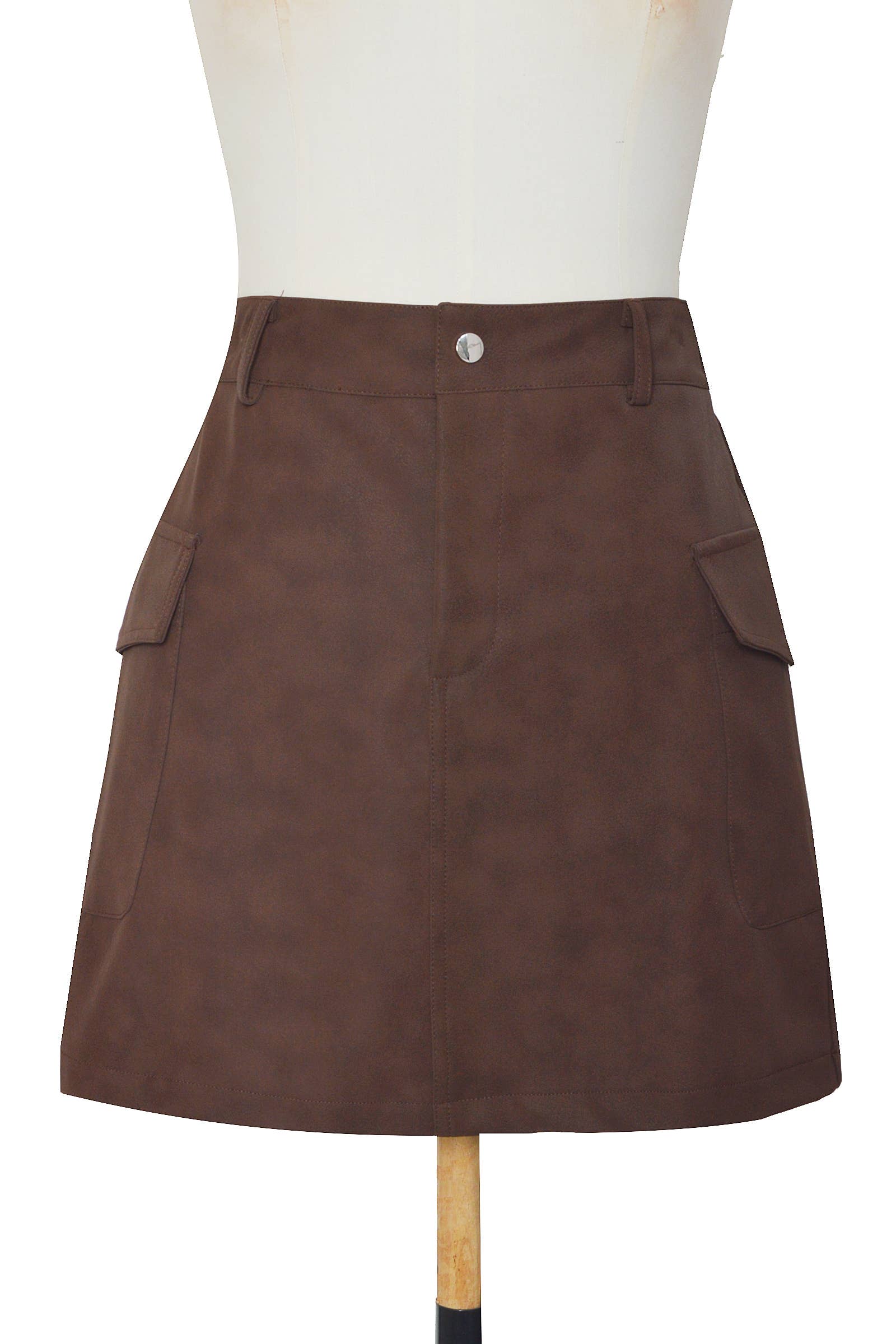 ELLI WHITE - Wholesale Skirt - Women's - Short skirt with flap pockets3