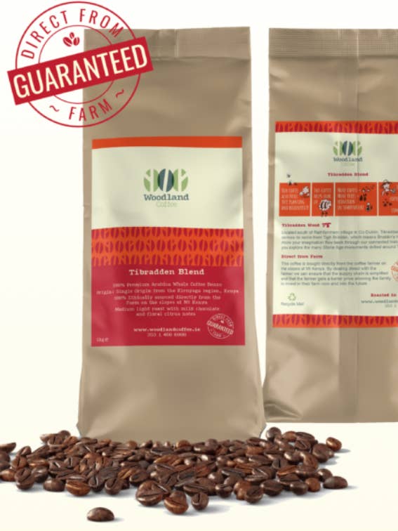 Woodland Tibradden Blend 1 kg granos de café para venta al por mayor de Woodland Coffee