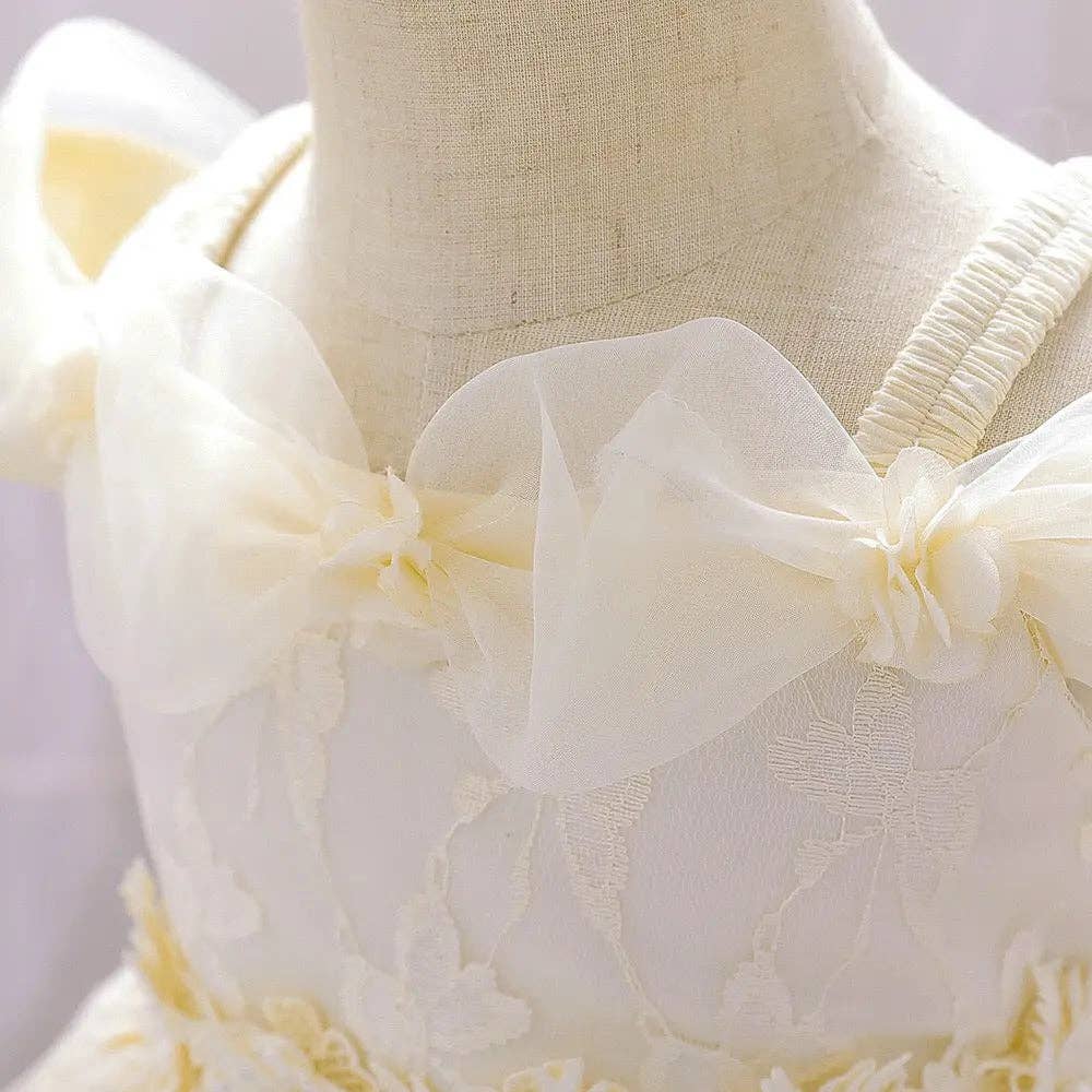 MyKids-USA® - Wholesale Dress - Baby - Newborn Baby Girl Birthday Baptism Dress One Shoulder Puff Sleeves Princess Dress3