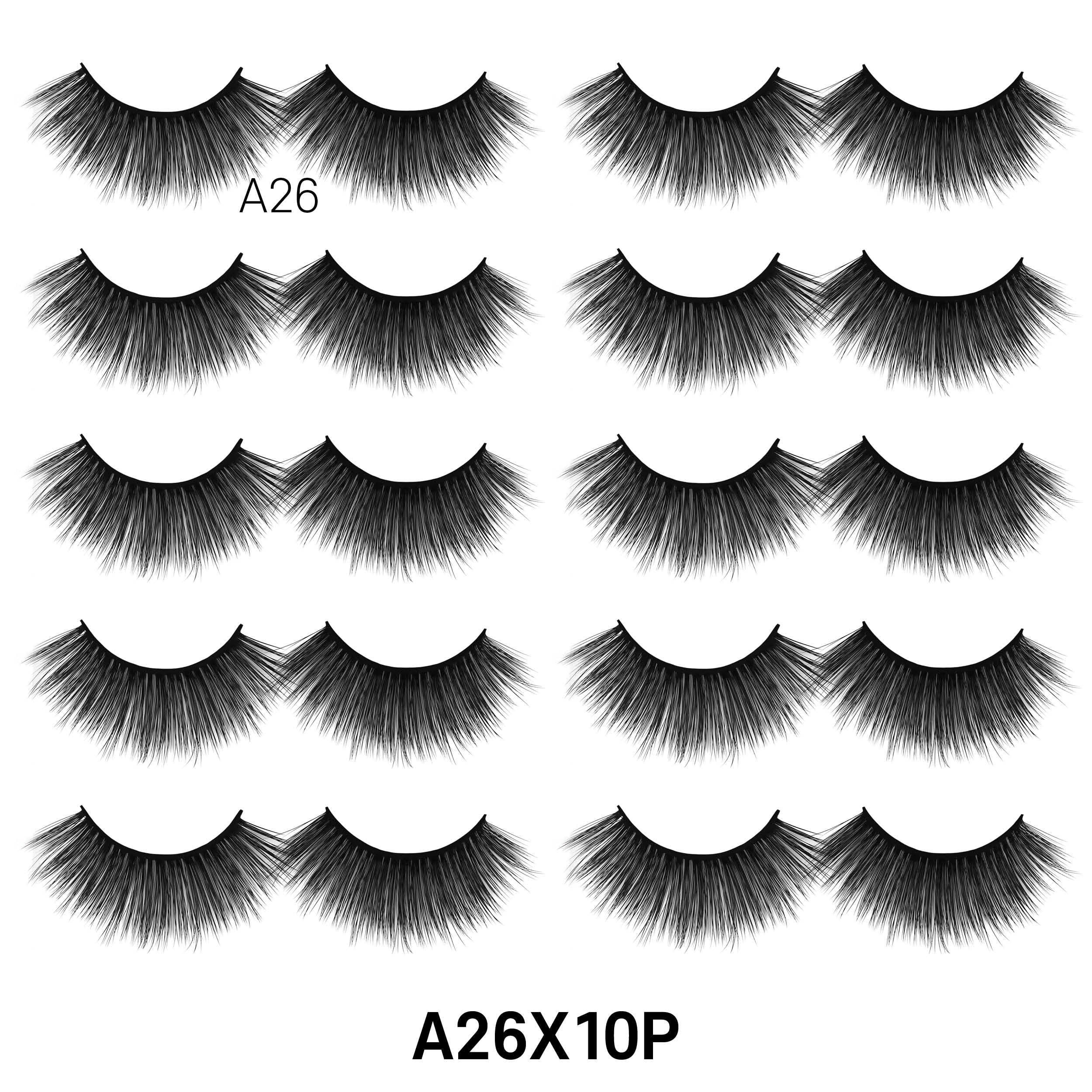 Laflare - Wholesale False/Fake Eyelashes - 3D FAUX MINK 10 PAIRS JUMBO PACK7