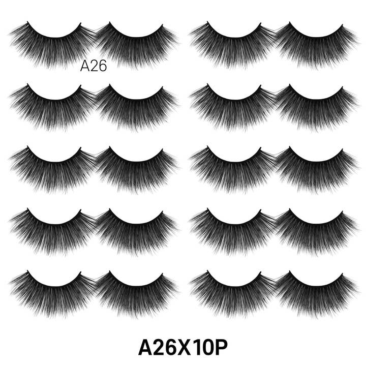 Laflare - Wholesale False/Fake Eyelashes - 3D FAUX MINK 10 PAIRS JUMBO PACK7