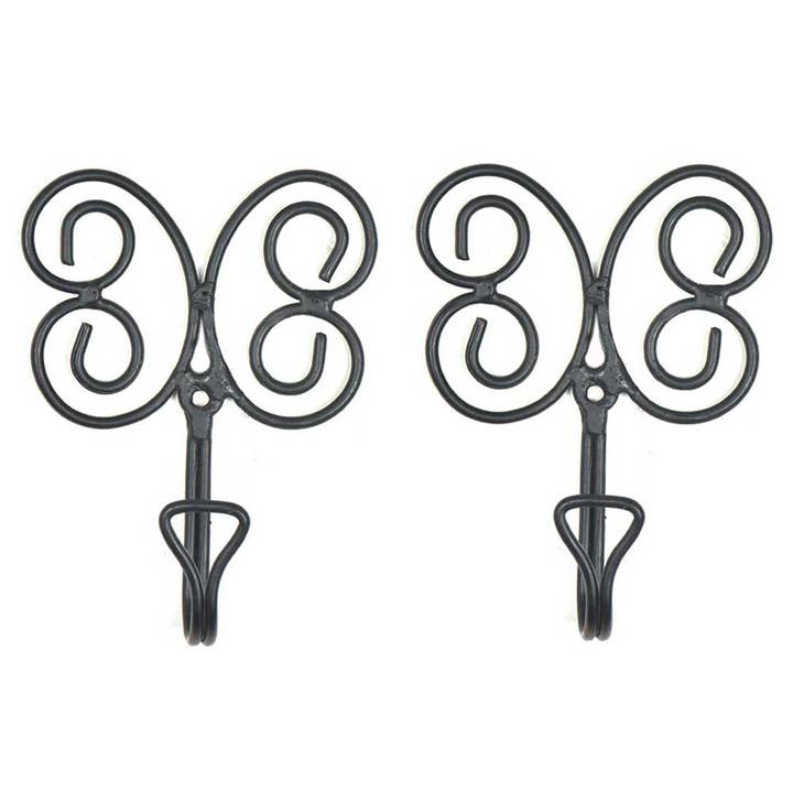 Black 12 Piece Butterfly Bedroom Hooks Coat Key Holder for wholesale on Faire