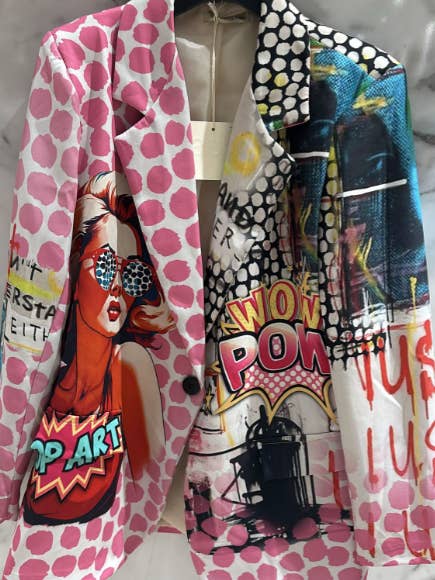 LOOWIE - Wholesale Blazer - Dames - LBLA72 uni popart blazer met Italiaans ontwerp LOOWIE0