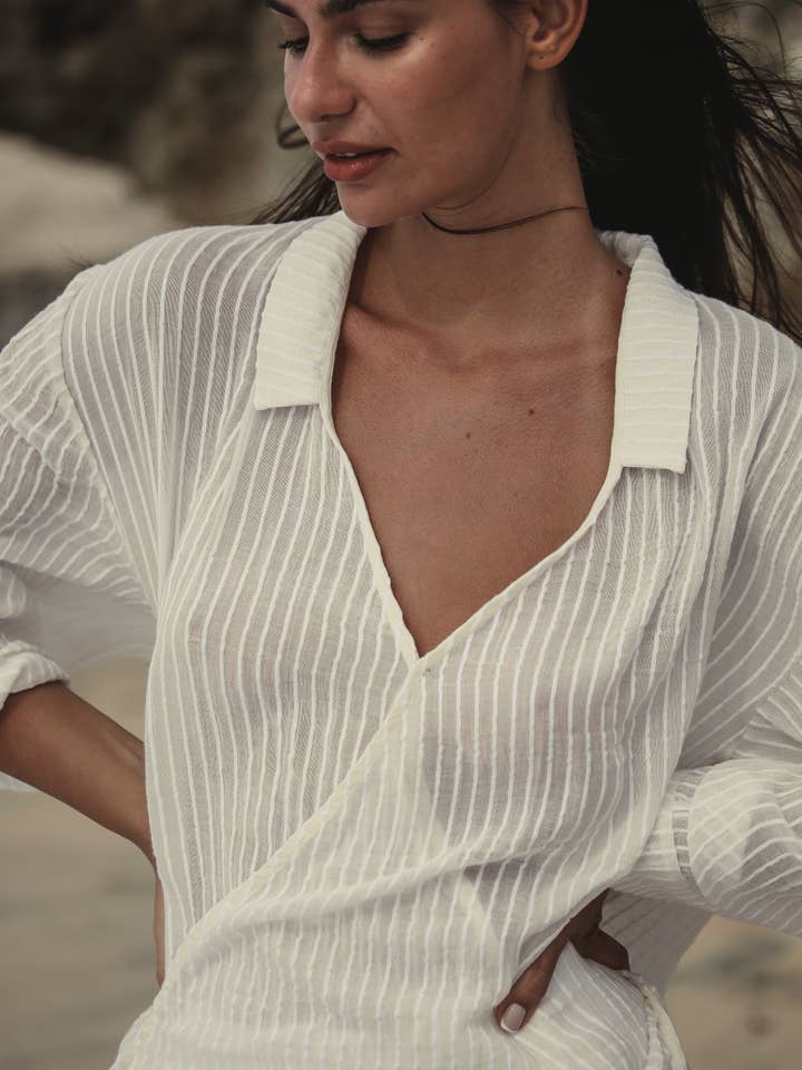 Sade Top - White Stripes for wholesale on Faire