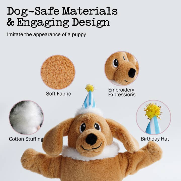 Nocciola - Wholesale Pet Plush Toy - Dog - Fuzzwoof Singing and Dancing Birthday Cake Dog Toy4