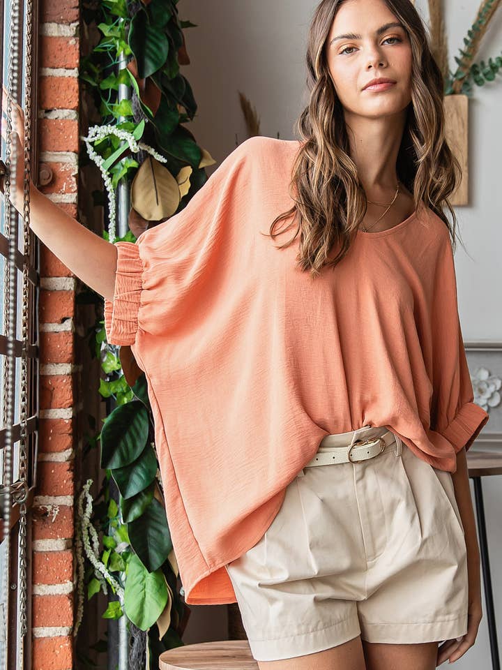 OVERSIZED TOP MET ELASTISCHE MOUWEN VAN DOLMAN voor wholesale door mittoshop
