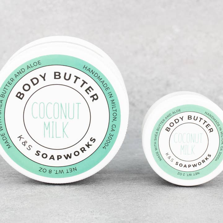 8oz Coconut Milk Body Butter for wholesale by K&S Soapworks