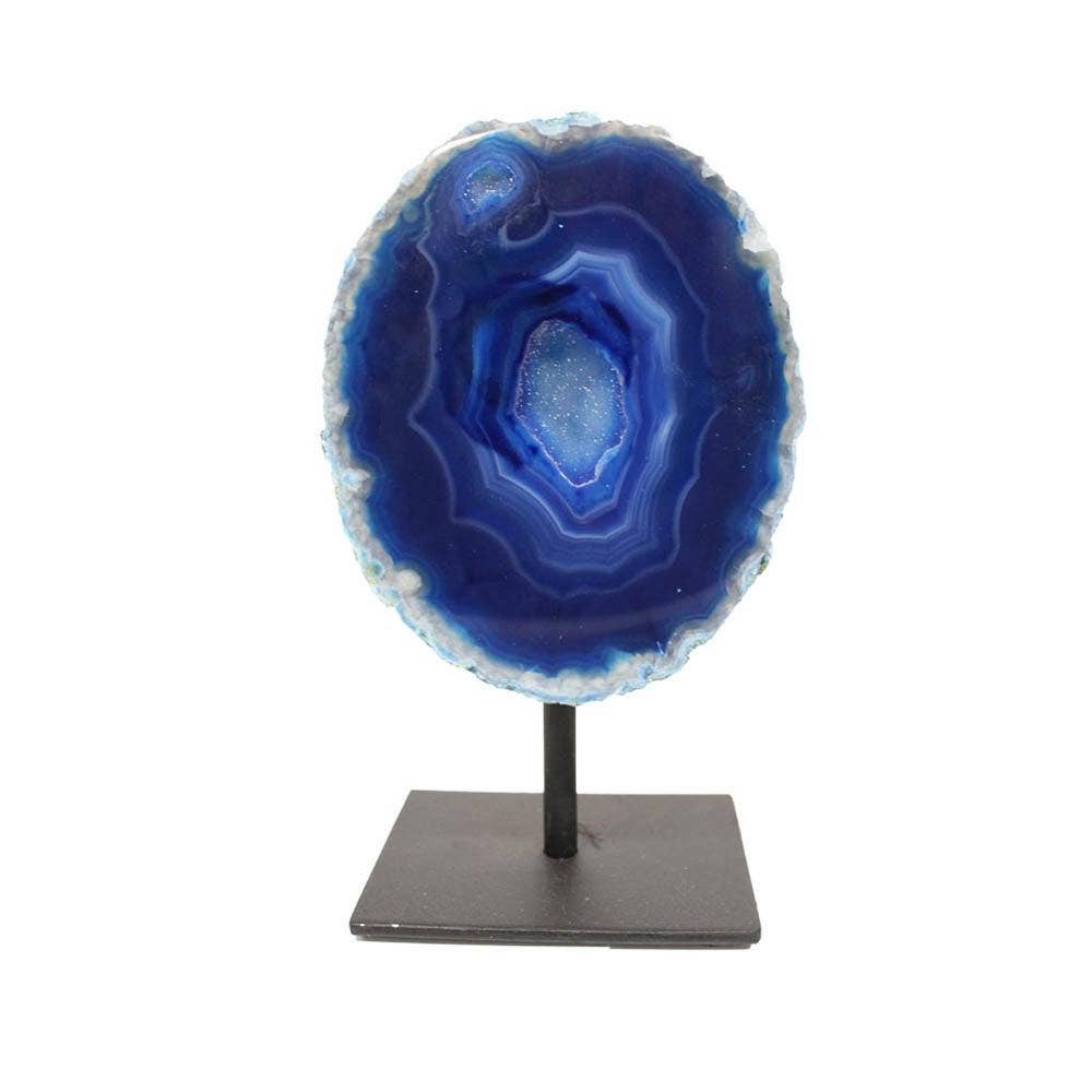 Rock Paradise - Wholesale Decorative Tabletop Object - Agate Geode Crystal Druzy Rock on Metal Base Home Decor9
