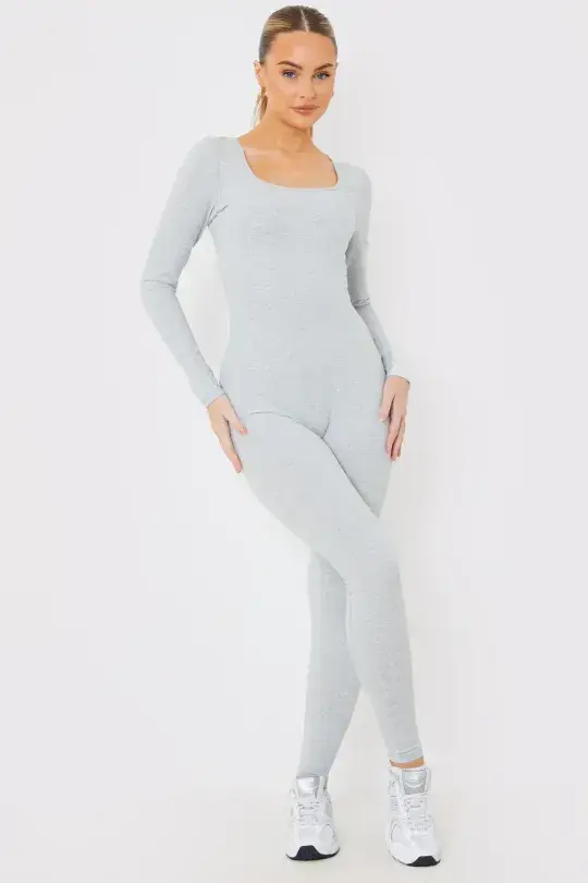 In The Style – wholesale Unitard – Dam – Långärmad Scoop Neck Unitard
1