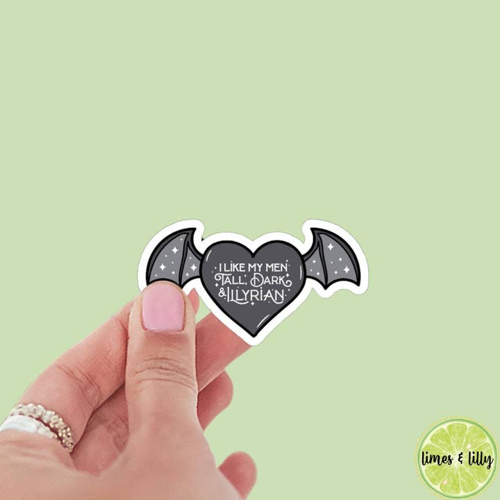 Ich mag meine Männer groß, dunkel und illyrisch Vinyl-Aufkleber | ACOTAR | Bat Boys | Romantasy | ACOMAF | Buchaufkleber | Buchgeschenk für den Großhandel von Limes & Lilly