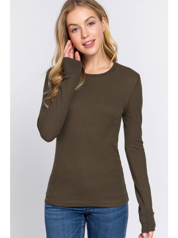 Vanilla Monkey - Wholesale Knit Top - Women's - Long Sleeve Crew Neck Thermal Knit Top14