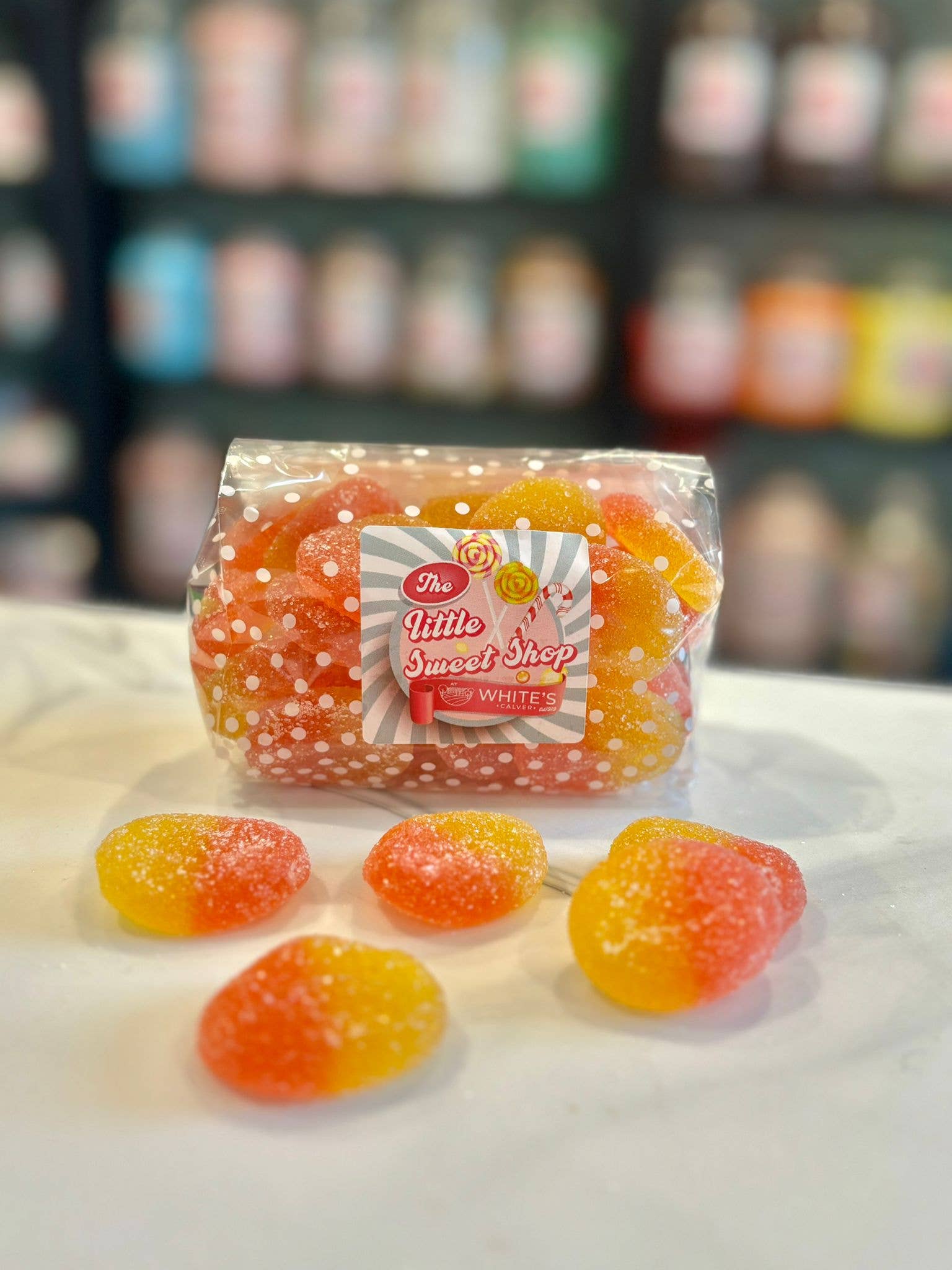 Flossy Teacake - Wholesale Gummy - Fizzy Peaches Sweet Bag 250g