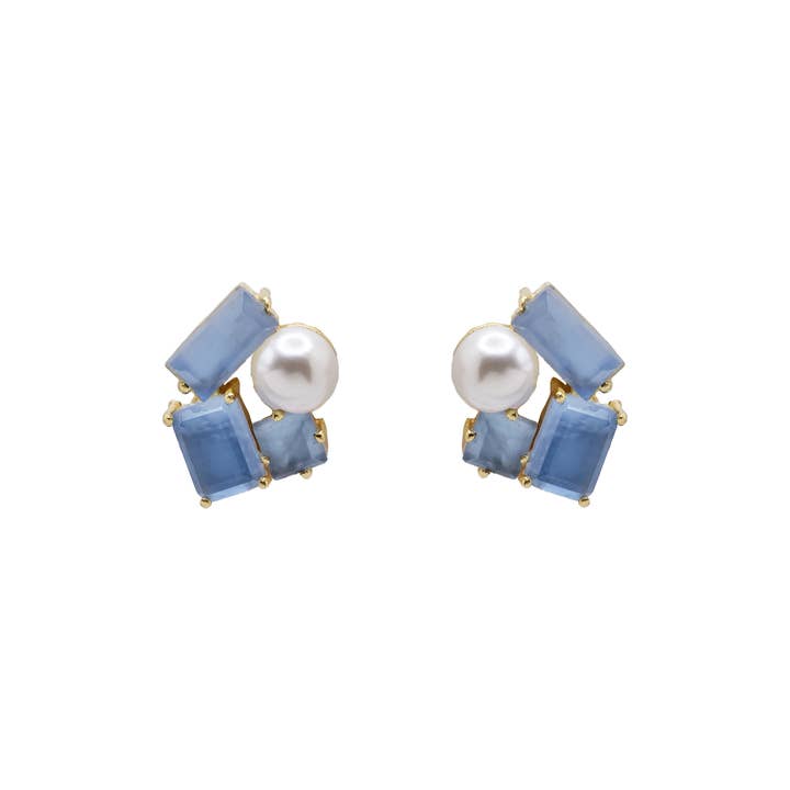 Tanzanite Luara Multi Stone Stud Earrings for wholesale on Faire