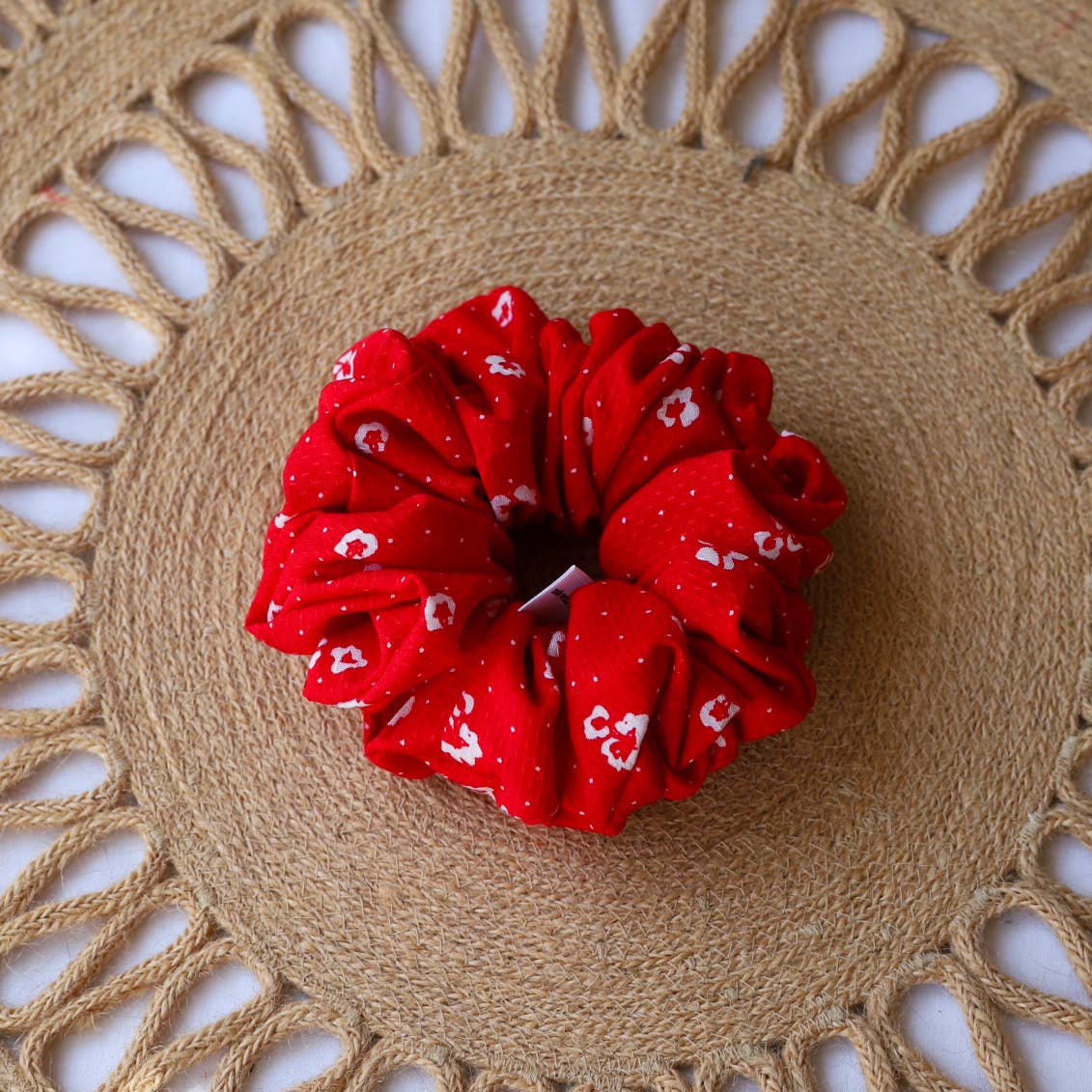 Wild Rose Accessories - Wholesale Scrunchie - Women's - Red Floral Scrunchie