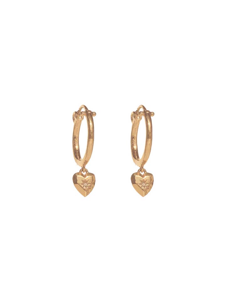 Aiko Heart Hoops - 18K Gold Fill for wholesale by S-kin Studio Jewelry