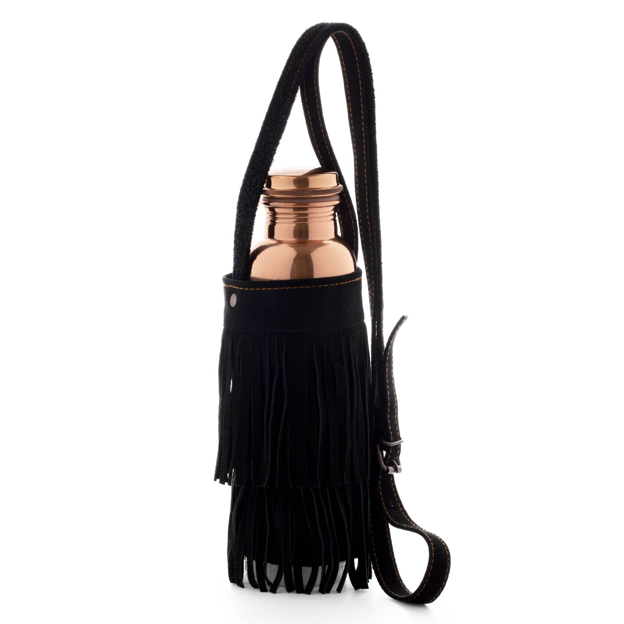 Tamra Copper LA - Wholesale Bottle Rack/Holder - Tamra Suede Fringed Bottle Carrier3