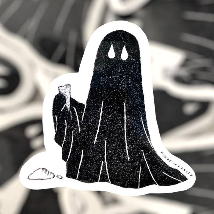 Autocollant de fantôme sans glace - Art drôle d'Halloween pour la vente par Solo Souls