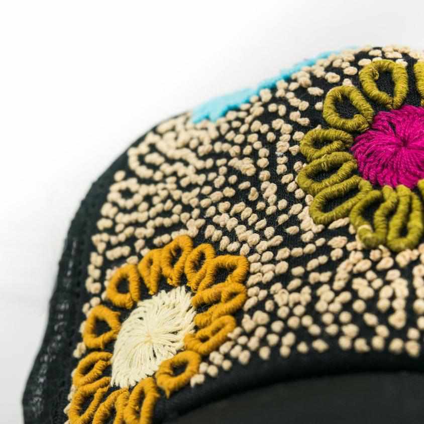 Lumily - Wholesale Trucker Hat - Women's - Tulum Hand-Embroidered Trucker Flower Hat - Mexico5
