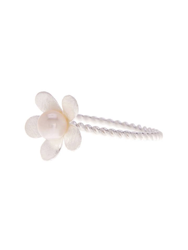Freshwater Pearl & Handmade Flower Ring - SF for wholesale by Zoey Simmons