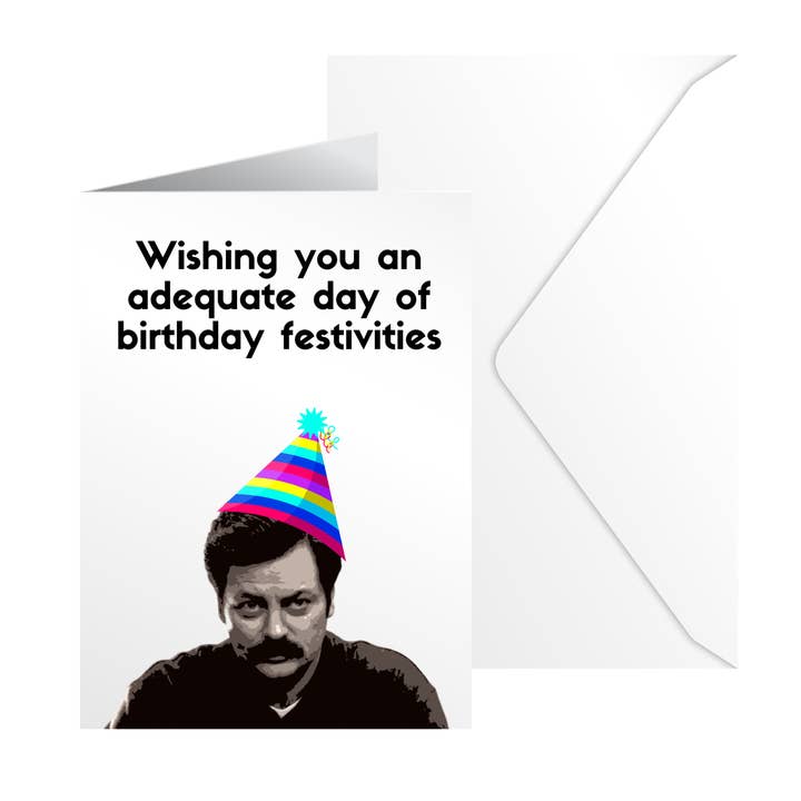 Argent Design Co - Wholesale Birthday Card - Funny Birthday Card - Ron Swanson (Parks and Recreation)