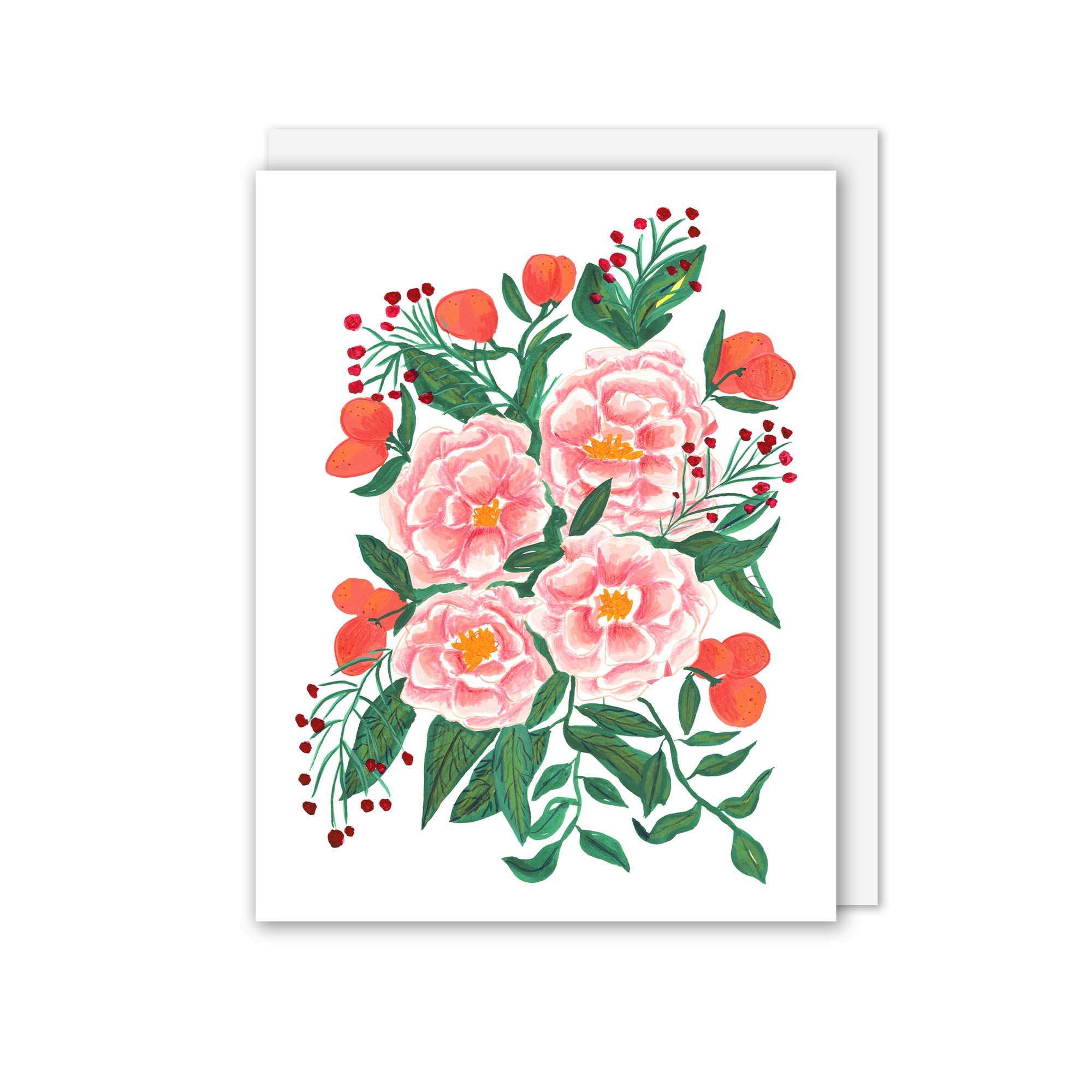 Tiffani Evans Creates - Wholesale Everyday Greeting Card - Peonies and Clementines Greeting Card1