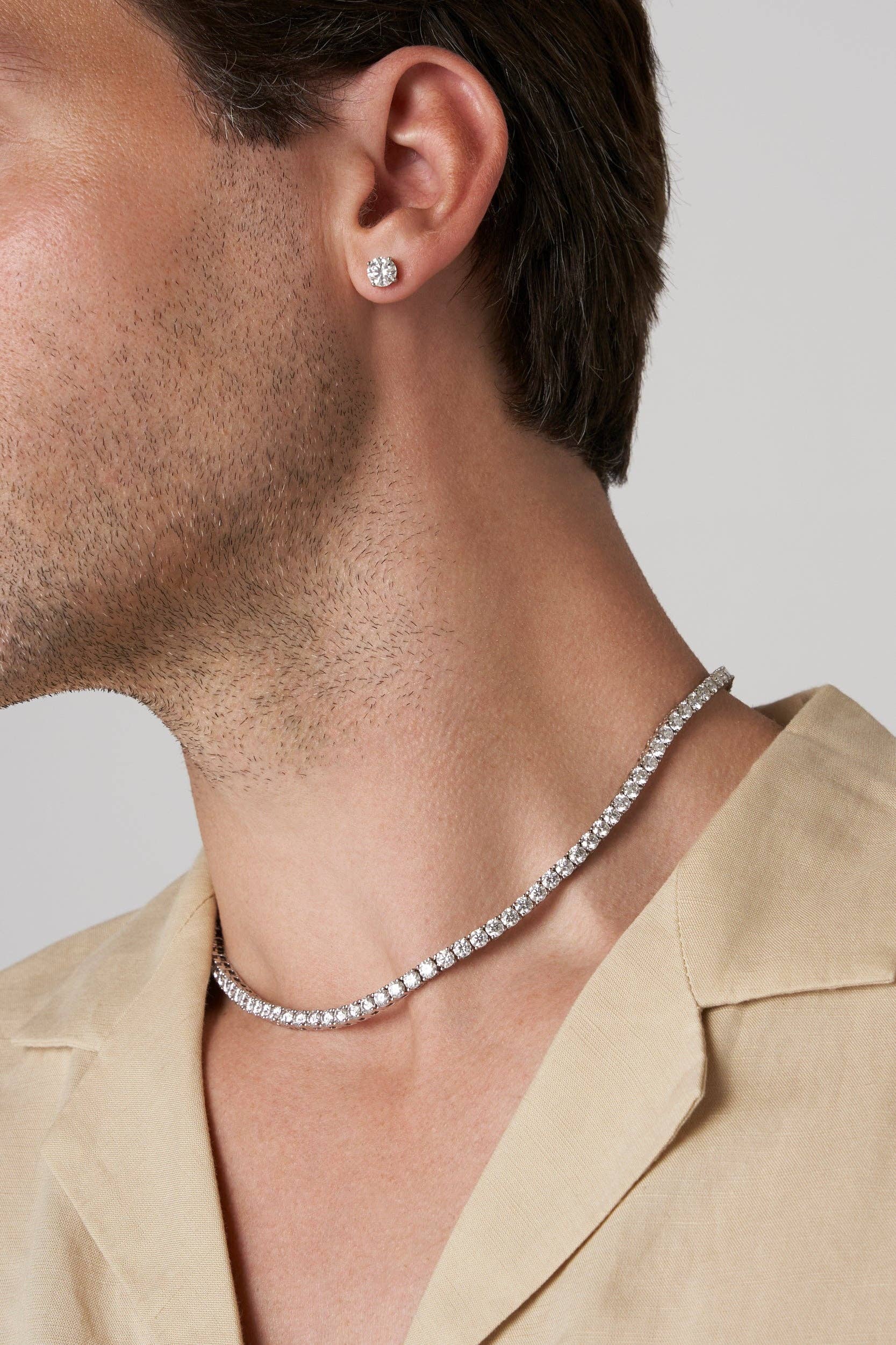 El&Elle – wholesale Link & chain necklace – Round Cut Moissanite Tennis Necklace2