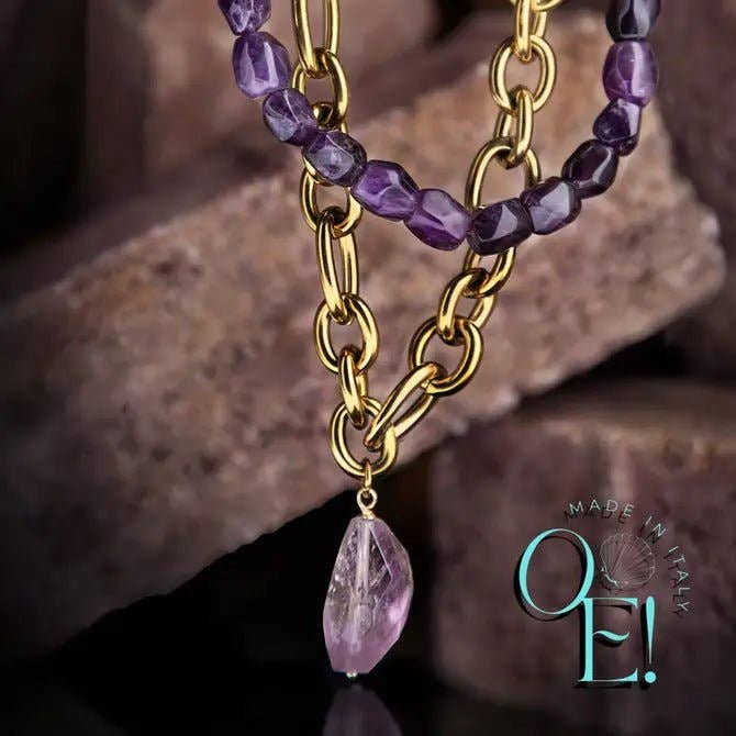 OE! - Wholesale Pendant/Charm Necklace - SPIRITUALE- Collana con ametista e catena1