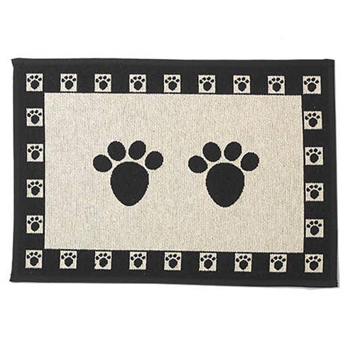 Paws Jumbo Tapestry Mat, Natural/Black for wholesale by PetRageous Designs