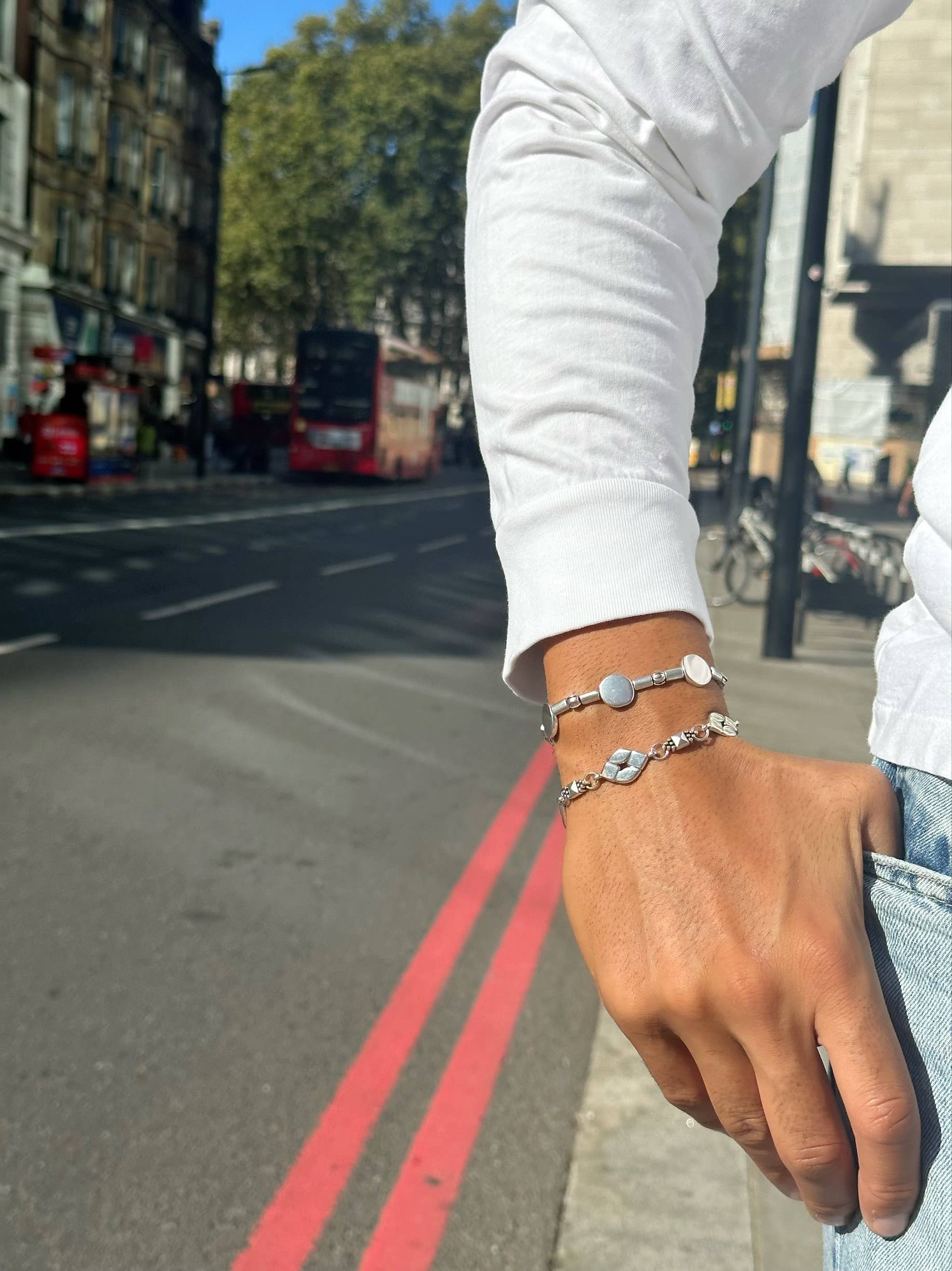 Christina Christi - Wholesale Jewelry - Men's - SIlver Beaded Bracelet, Mens Beaded Bracelet, Mens Jewelry2