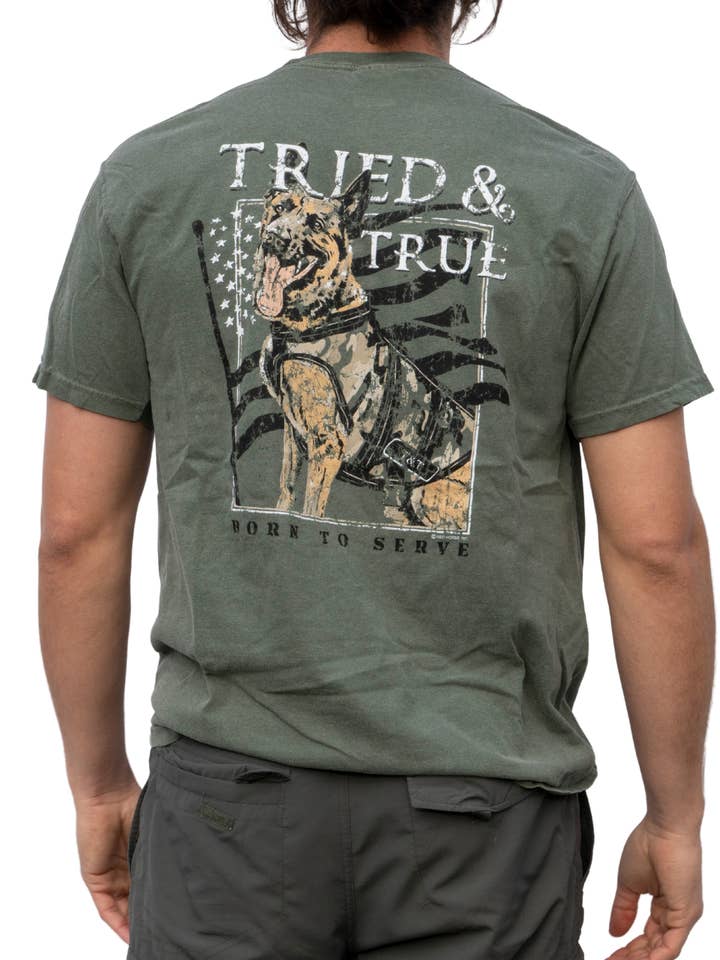 Born To Serve Moss Short-Sleeve T-Shirt for wholesale by Tried and True