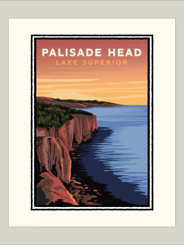 Palisade Head – Côte Nord, Minnesota pour la vente par Legendary Landmark Art Prints
