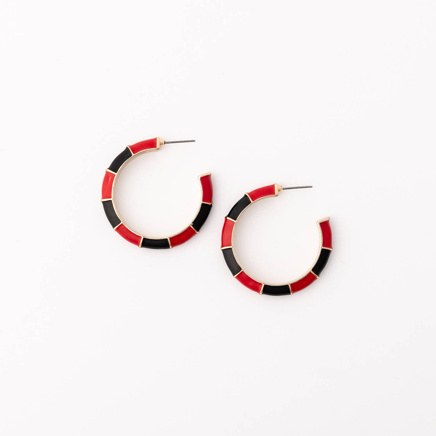 Michelle McDowell - Wholesale Hoop Earrings - Earrings Ashlynn Red & Black M