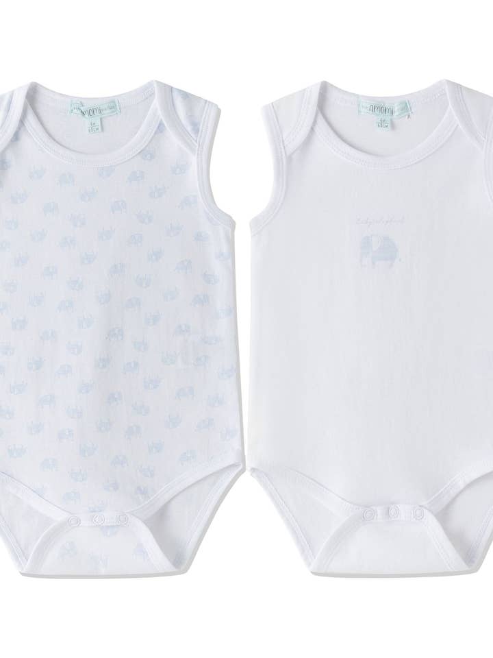 Bebisbody ärmlös rund hals 2-pack BBV76086 för wholesale av Newness Kids