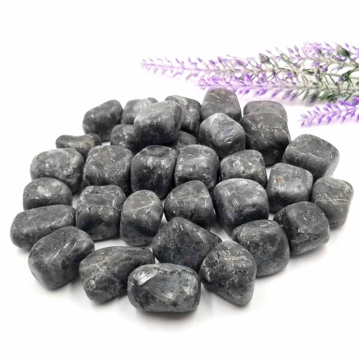 Larvikite Tumbled Stones 1 kg for wholesale by Funky Stuff
