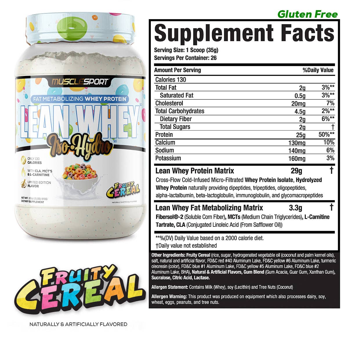 MuscleSport - Wholesale Protein/superfood powder - Lean Whey® Iso Hydro Gourmet Protein 2lb - Limited Edition41