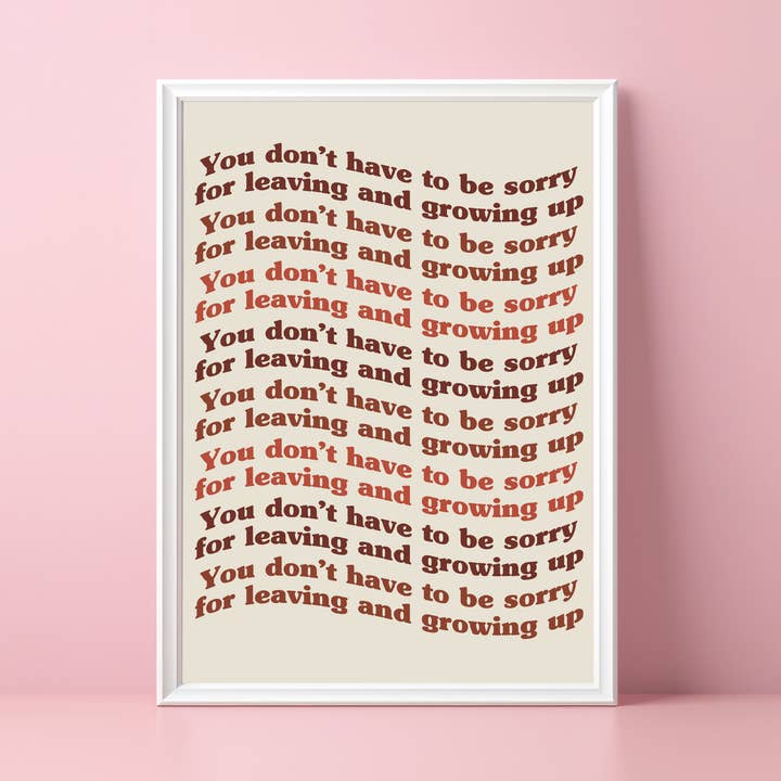 Matilda/ Partir & Grandir - Impression des paroles pour la vente par Danni Boden Designs