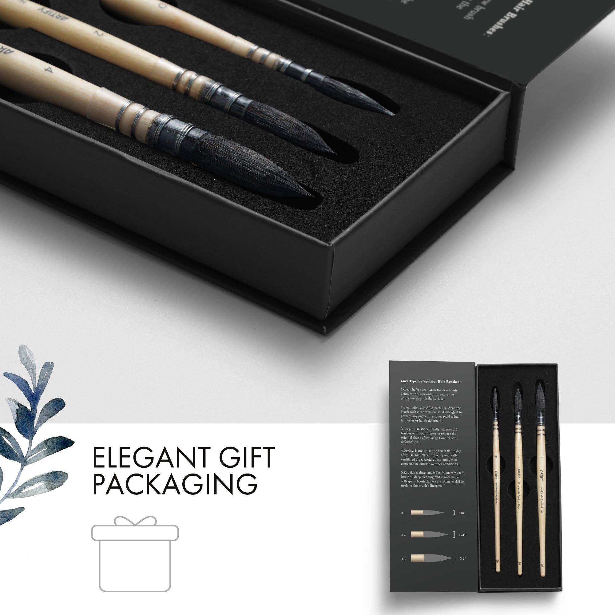 Artify - Wholesale Paint/Wax Brush - ARTIFY Professional Squirrel Hair Watercolor Brushes9