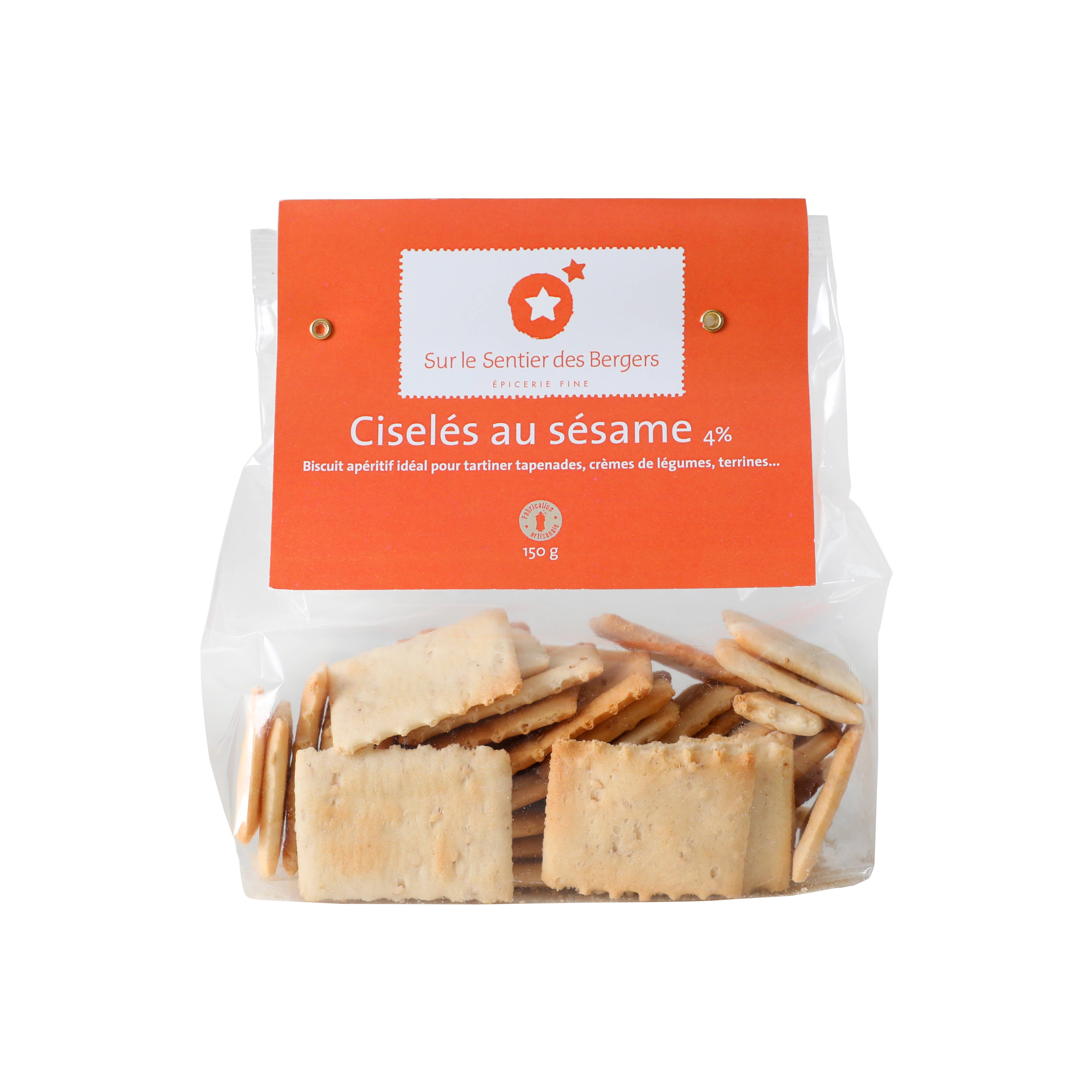 Sur le Sentier des Bergers - Wholesale Crackers - Sesame Ciselés - 150g | Crackers