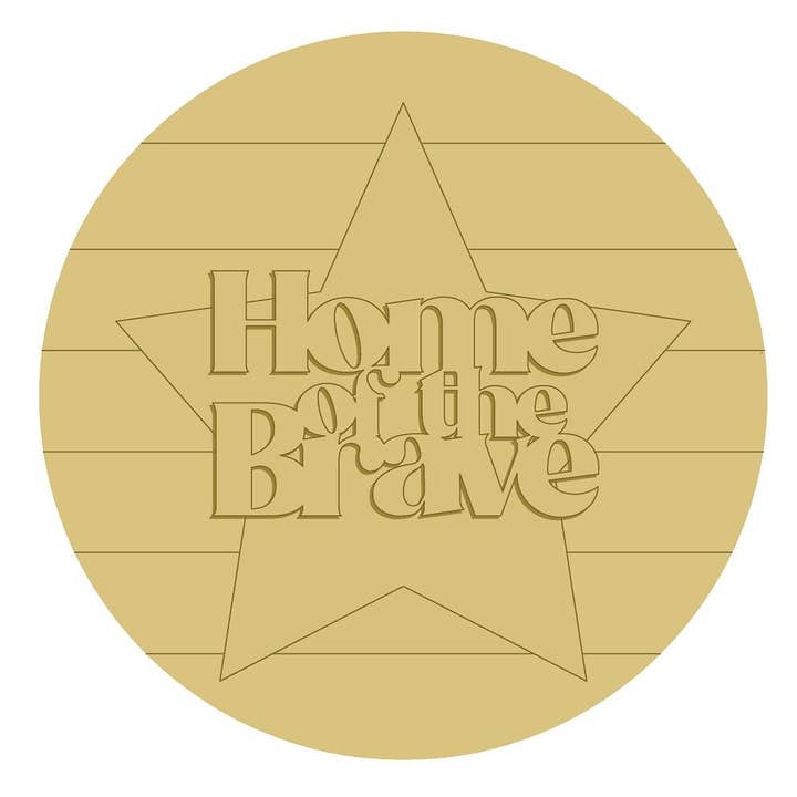 Découpe en bois inachevée en 3D Home of The Brave Style 1 pour la vente par Diverse Woodworking