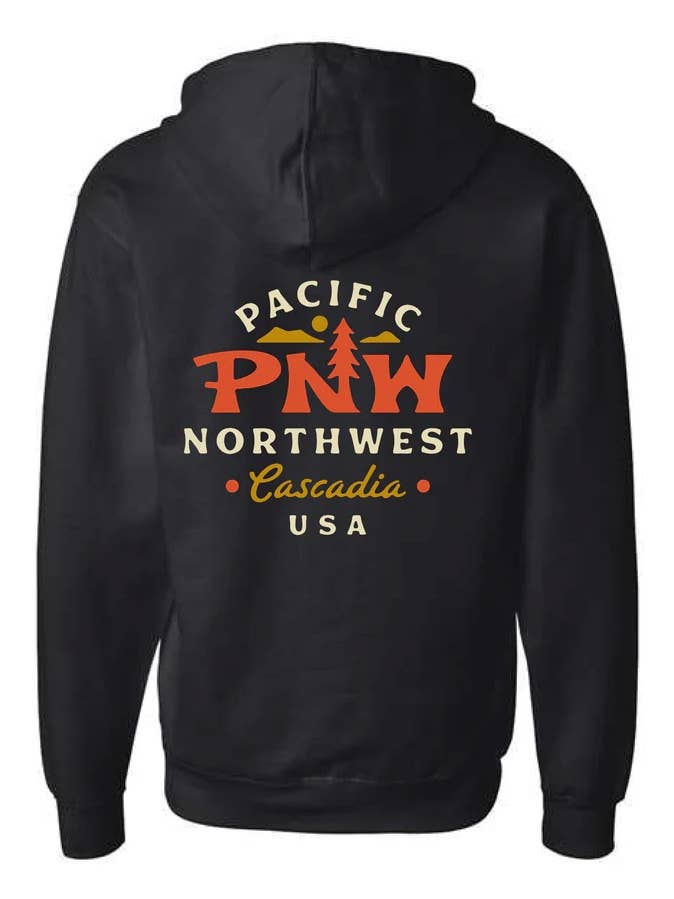 Franklin Zip Up Hoodie Black for wholesale by Northwest Vibes Supply Co.
