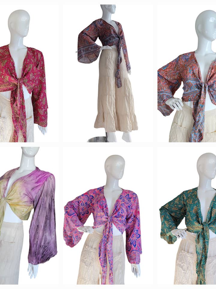 TSTT-66 Long Sleeves Front Tie Top for wholesale by Evergreen Guardian Imports