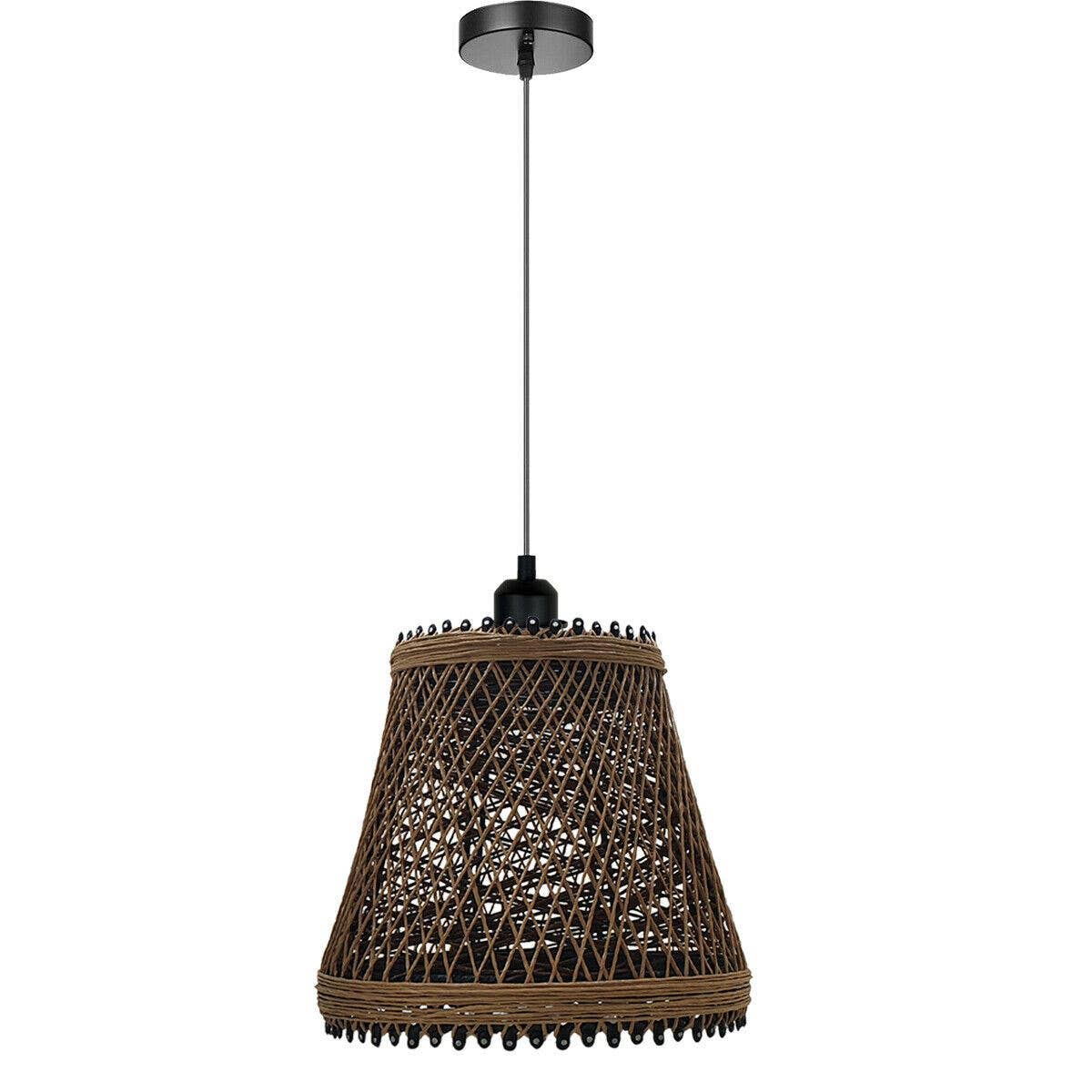 Ledsone - Wholesale Chandelier/Hanging Light - Rattan Wicker Ceiling Pendant Light Shade Hanging Light Antique décor Lampshade~13340