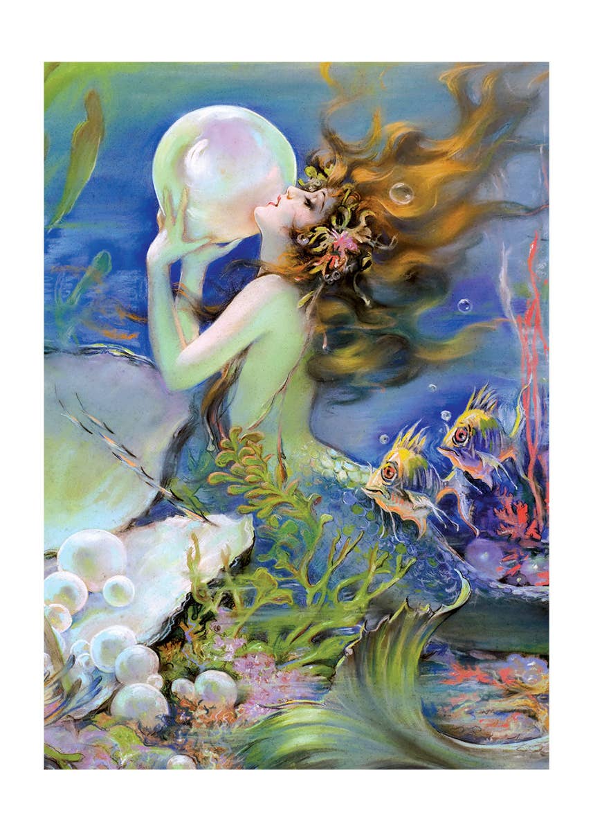 Laughing Elephant - Vente Carte de vœux classique - Sirène avec une bulle - Carte des sirènes1