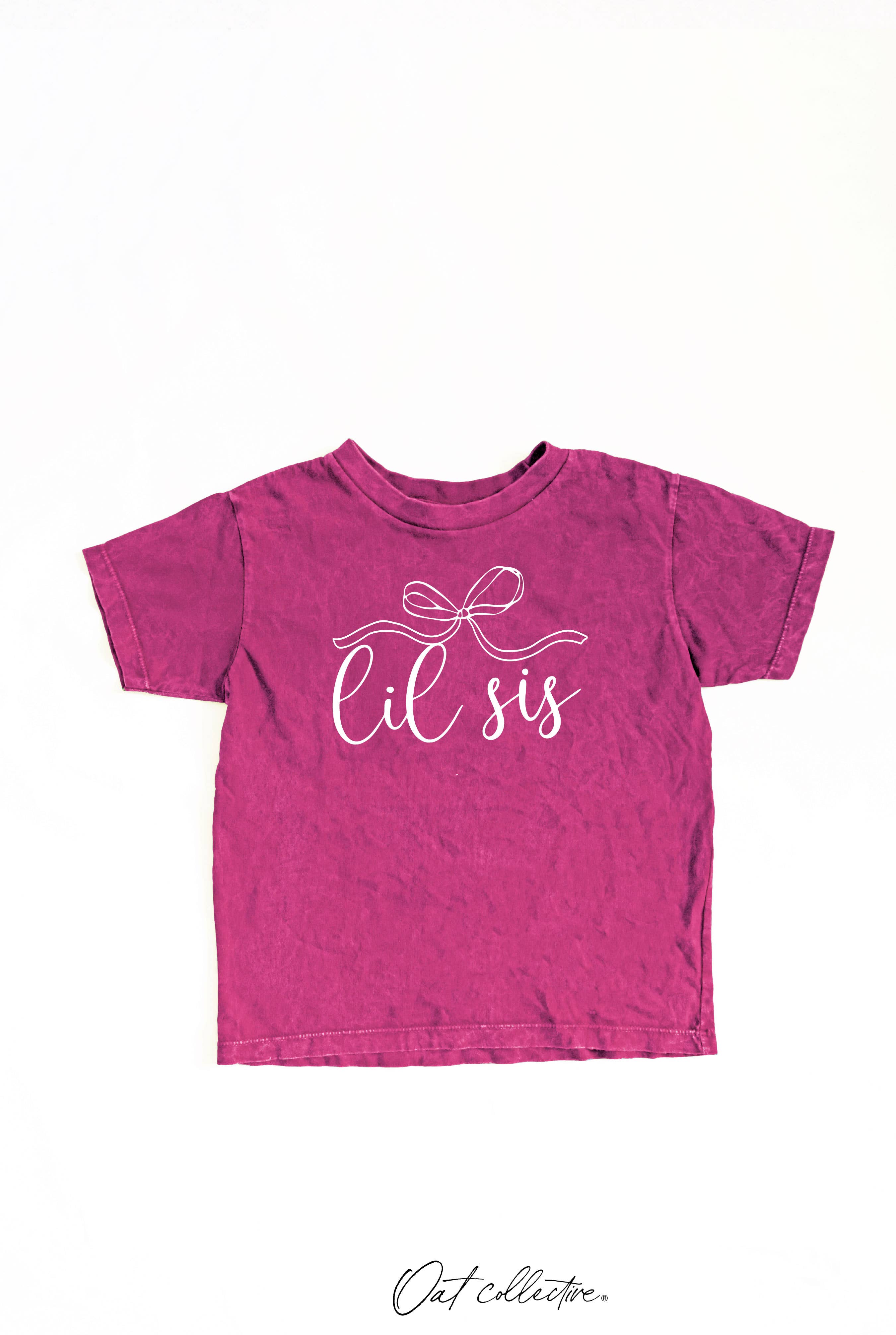 OAT COLLECTIVE - Wholesale Screen Printed T-Shirt - Kids - LIL SIS Toddler Washed Graphic Top1