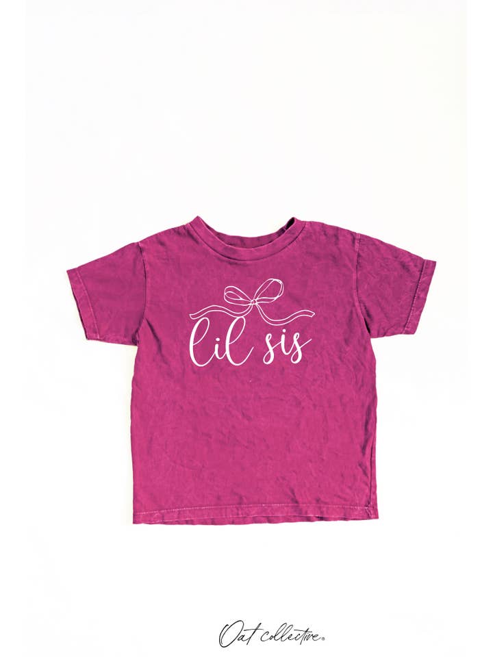OAT COLLECTIVE - Wholesale Screen Printed T-Shirt - Kids - LIL SIS Toddler Washed Graphic Top1